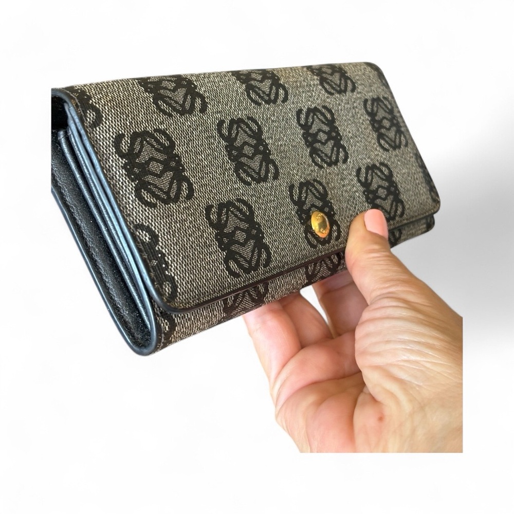 Loewe Anagram long bi-fold wallet grey and black